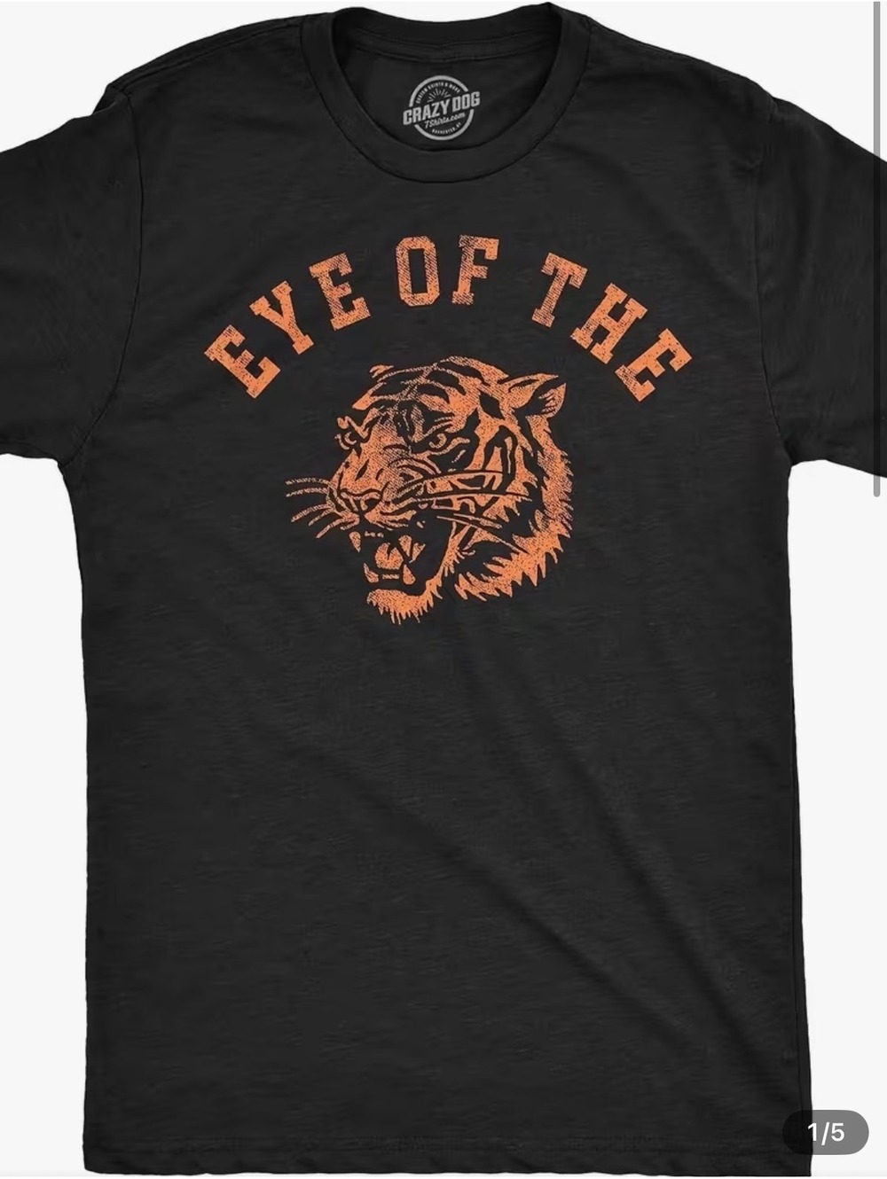 Eye of the Tiger Orange & Black Graphic T-Shirt – Tagged 2XL fits XL
